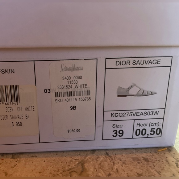 Dior Pointed White Sandals w/ Ankle Closure - Picture 6 of 7